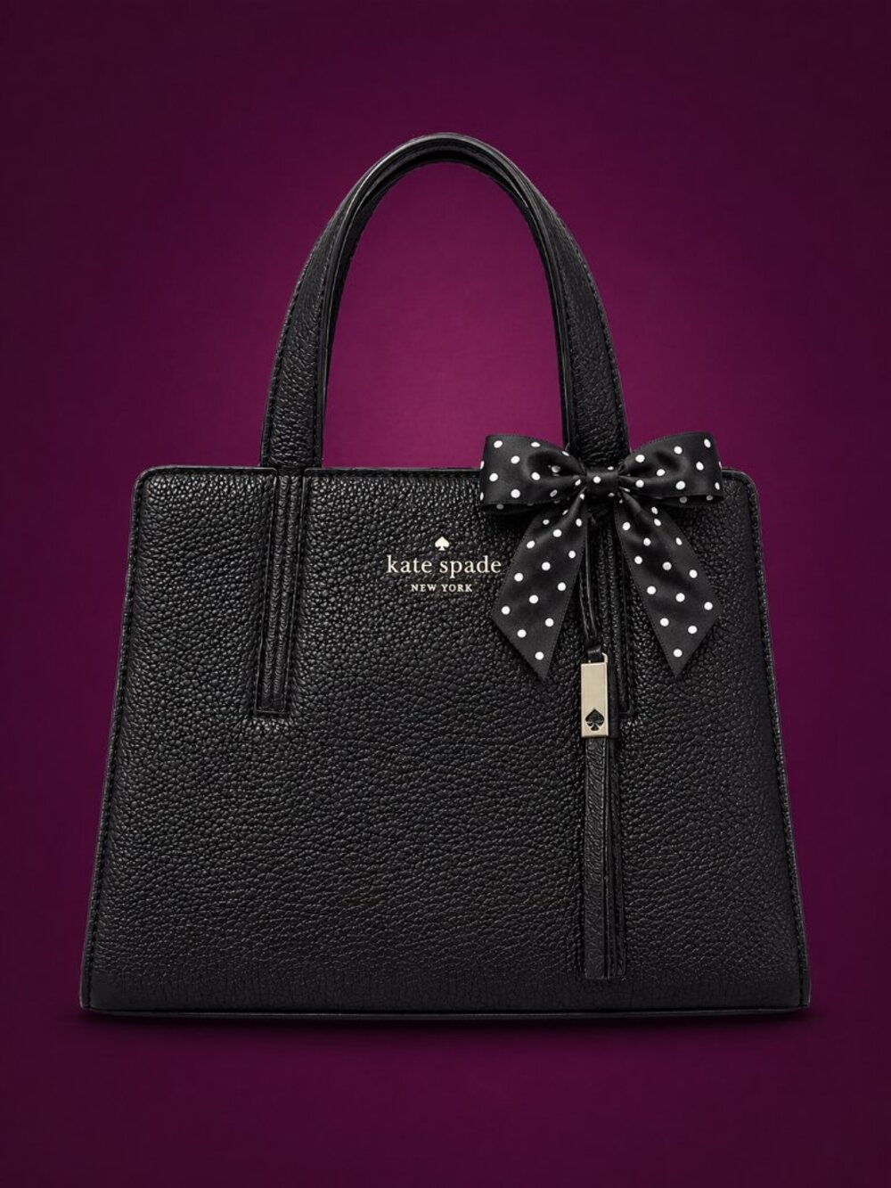 KATE SPADE New York Grey Street Dominique Satchel Pebbled Leather Handbag Purse